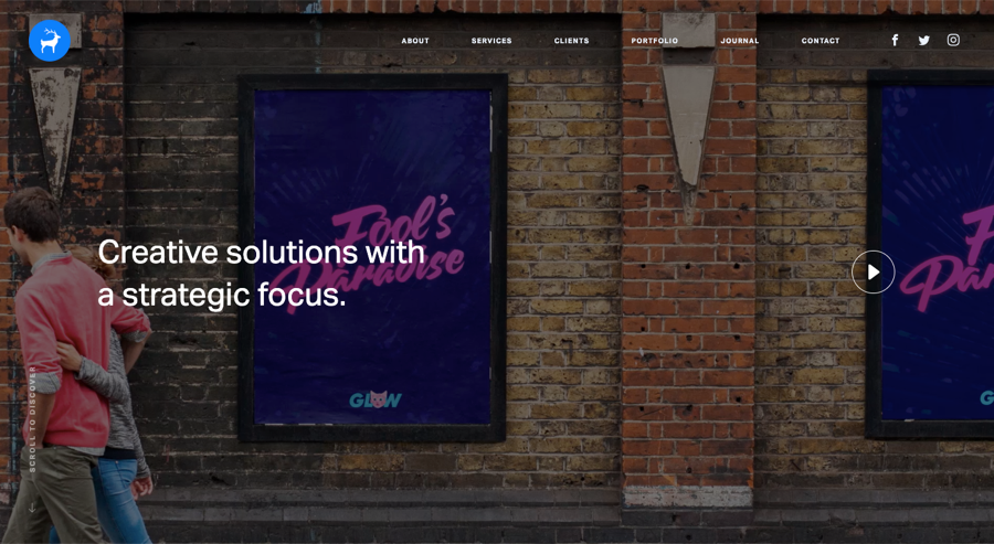 Blue Stag Website Video Background on Website Design